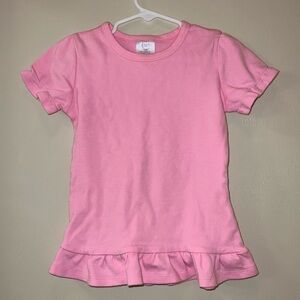 NWOT Pink Puff Sleeve Ruffle Top